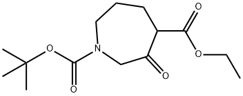 1-叔-丁基 4-乙基 3-氧亚基吖庚环-1,4-二甲酸基酯 结构式