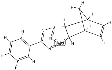3-Phenyl-1,5-epinitrilo-6,9-methano-5a,6,9,9a-tetrahydro-1,5-dithia(IV)-5H-2,4-benzodiazepine 结构式