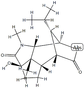 5,6-epoxy-1-hydroxy-6-isopropyl-3,11-dimethyl-3-azatricyclo(6.2.1.04(5,11))undecan-2-one 结构式