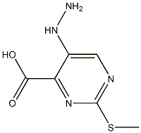 4-Pyrimidinecarboxylicacid,5-hydrazino-2-(methylthio)-(9CI) 结构式