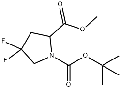 1-叔丁基2-甲基4,4-二氟吡咯烷-1,2-二甲酸酯 结构式