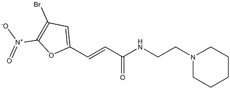 N-(2-N-piperidinylethyl)-beta-(5-nitro-4-bromo-2-furyl)acrylamide 结构式