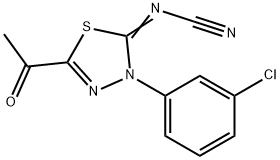 2-Acetyl-4-(3-chlorophenyl)-5-cyanimino-4,5-dihydro-1,3,4-thiadiazole 结构式