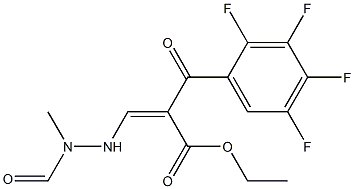 2,3,4,5-四氟-ALPHA-[(2-甲酰基-2-甲基肼基)亚甲基]-BETA-氧代苯丙酸乙酯 结构式