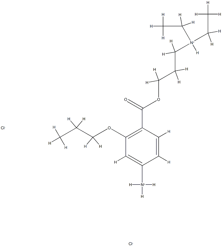 3-(4-azaniumyl-2-propoxy-benzoyl)oxypropyl-diethyl-azanium dichloride 结构式