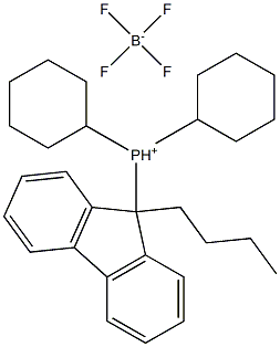 (9-丁基-9-芴基)二环己基磷四氟硼酸酯 结构式