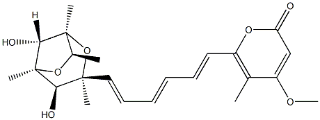 6-[(1E,3E,5E)-6-[(1R,8S)-4β,8-Dihydroxy-1α,3α,5α,7α-tetramethyl-2,6-dioxabicyclo[3.2.1]oct-3β-yl]hexa-1,3,5-trienyl]-4-methoxy-5-methyl-2H-pyran-2-one 结构式