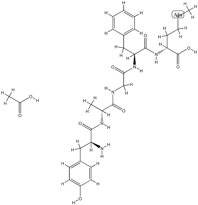 D-ALA2, D-MET5]-脑啡肽乙酸盐、[DALA2, D-MET5]-ENKEPHALIN 结构式