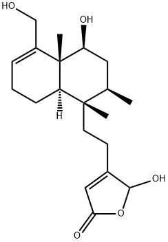 6ALPHA,16,18-三羟基克罗-3,13-二烯-15,16-内酯 结构式