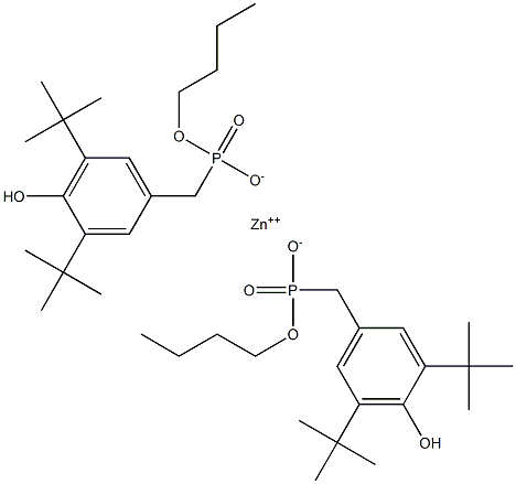 锌二丁基二[[[3,5-二(1,1-二甲基乙基)-4-羟基苯基]甲基]膦酸盐] 结构式