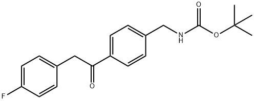 (4-(2-(4-氟苯基)乙酰基)苄基)氨基甲酸叔丁酯 结构式