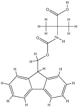 2-AMinoisobutyric acid-15N, alpha-N-FMoc 结构式