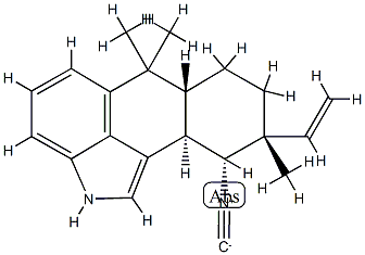 [6aR,(+)]-9α-Ethenyl-2,6,6aβ,7,8,9,10,10aα-octahydro-10α-isocyano-6,6,9-trimethylnaphtho[1,2,3-cd]indole 结构式