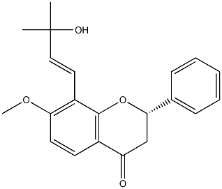 (2S)-8-[(E)-3-Hydroxy-3-methyl-1-butenyl]-2α-phenyl-7-methoxychroman-4-one 结构式