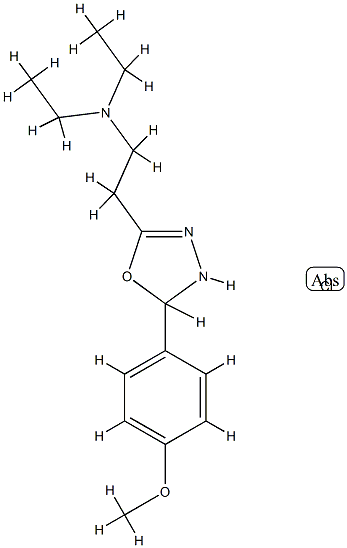 delta(sup 4)-1,2,4-OXADIAZOLINE, 5-(2-(DIETHYLAMINO)ETHYL)-3-(p-METHOX YPHENYL)-, 结构式