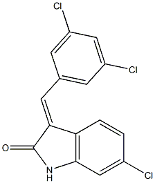 3-(3,5-dichlorobenzylidene)-6-chloroindolin-2-one 结构式