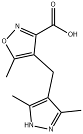 4-[(3,5-dimethyl-1H-pyrazol-4-yl)methyl]-5-methylisoxazole-3-carboxylic acid 结构式