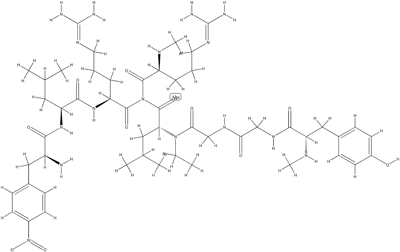 dynorphin A ethylamide (1-8), N-methyl-Tyr(1)-4-nitro-Phe(4)-N-methyl-Arg(7)-Leu(8)- 结构式