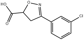 3-(3-chlorophenyl)-4,5-dihydro-1,2-oxazole-5-carboxylic acid 结构式