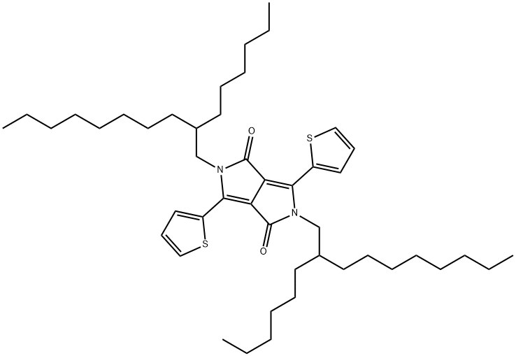 2,5-二(2-己基癸基)-3,6-二(噻吩基-2-)-吡咯并吡咯二酮 结构式