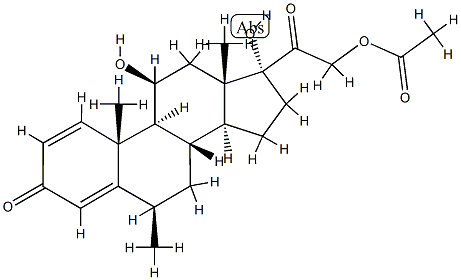 (6BETA,11BETA)-21-(乙酰氧基)-11,17-二羟基-6-甲基孕甾-1,4-二烯-3,20-二酮 结构式