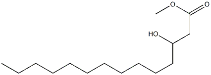 3-Hydroxytetradecanoic  acid  methyl  ester,  DL-β-Hydroxymyristic  acid  methyl  ester 结构式