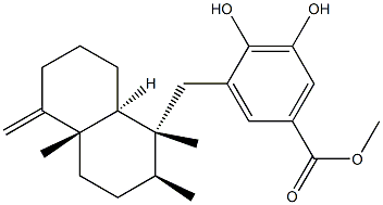 5-[[(1R,8aα)-Decahydro-1β,2β,4aβ-trimethyl-5-methylenenaphthalene-1α-yl]methyl]-3,4-dihydroxybenzoic acid methyl ester 结构式