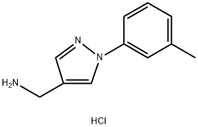 [1-(3-methylphenyl)-1H-pyrazol-4-yl]methylamine hydrochloride 结构式