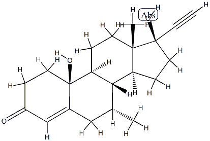 (7ALPHA,17ALPHA)-17,19-二羟基-7-甲基-19-去甲孕甾-4-烯-20-炔-3-酮 结构式