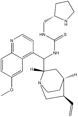N-[(8Α,9S)-6'-甲氧基奎宁-9-基]-N'-[(2S)-2-吡咯烷基甲基]硫脲 结构式