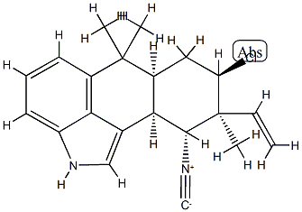 [6aS,(-)]-8β-Chloro-9β-ethenyl-2,6,6aα,7,8,9,10,10aα-octahydro-10α-isocyano-6,6,9-trimethylnaphtho[1,2,3-cd]indole 结构式