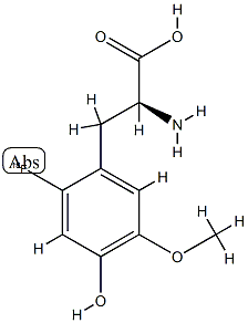 3-O-methyl-6-fluoro-dopa 结构式