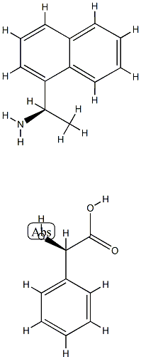 (R)-1-(萘-1-基)乙胺(R)-2-羟基-2-苯基乙酸酯 结构式