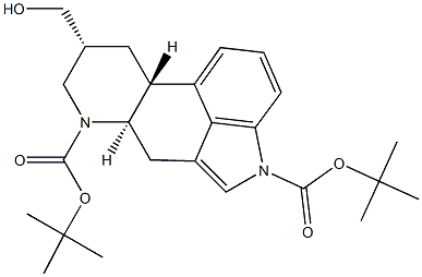 (8β)-8-(HydroxyMethyl)ergoline-1,6-dicarboxylic Acid 1,6-Bis(1,1-diMethylethyl) Ester 结构式