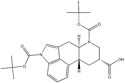 (8β)-Ergoline-1,6,8-tricarboxylic Acid 1,6-Bis(1,1-diMethylethyl) Ester 结构式