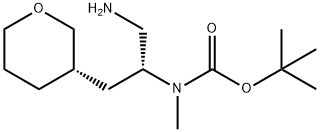 N-[(1R)-1-(氨基甲基)-2-[(3S)-四氢-2H-吡喃-3-基]乙基]-N-甲基氨基甲酸叔丁酯 结构式