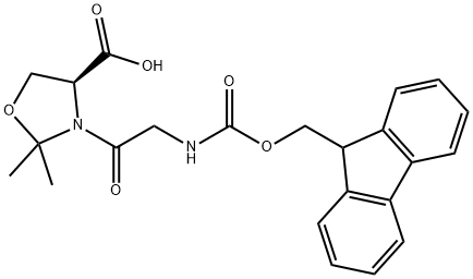 (4S)-3-[2-[[芴甲氧羰基]氨基]乙酰基]-2,2-二甲基-4-恶唑烷羧酸 结构式