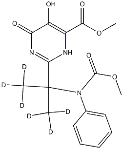 Methyl 2-[2-(benzyloxycarbonylamino)-(1,3-D6-propan)-2-yl]-5-hydroxy-6-oxo-1,6-dihydropyrimidine-4-carboxylate 结构式