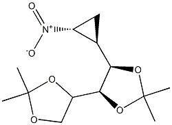 1,2-dideoxy-3,4,5,6-di-O-isopropylidene-1,2-C-methylene-1-nitromannitol 结构式