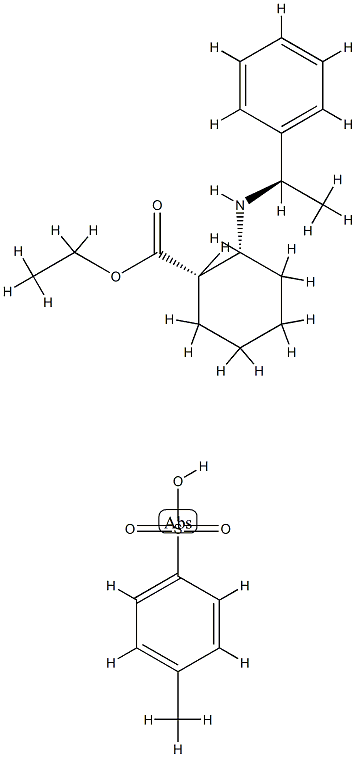 (1S,2R)-ethyl 2-((R)-1-phenylethylamino)cyclohexanecarboxylate 4-methylbenzenesulfonate 结构式