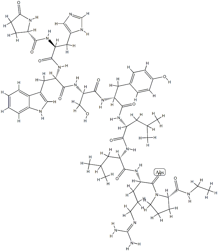 (DES-GLY10,D-TYR5,D-LEU6,PRO-NHET9)-LHRH 结构式