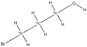 3-溴-1-丙醇-13C3 结构式