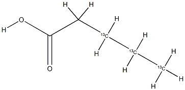 戊酸-3,4,5-13C3 结构式
