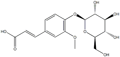 4-hydroxy-3-methoxycinnamic acid 4-O-β-D-glucopyranoside 结构式