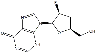 9-(2,3-dideoxy-2-fluoro-betaD-threo-pentofuranosyl)hypoxanthine 结构式