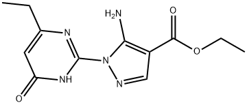 5-氨基-1-(4-乙基-6-羟基嘧啶-2-基)-1H-吡唑-4-羧酸乙酯 结构式