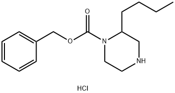 2-丁基哌嗪-1-羧酸苯甲酯盐酸盐 结构式