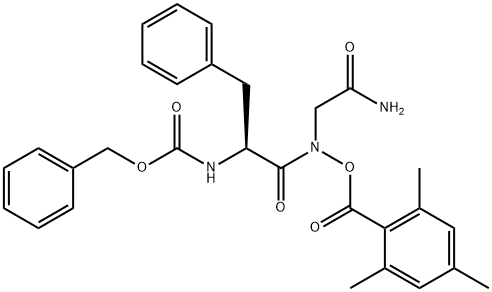 O-mesitoyl N-benzyloxycarbonylphenylalanyl-glycine hydroxamate 结构式