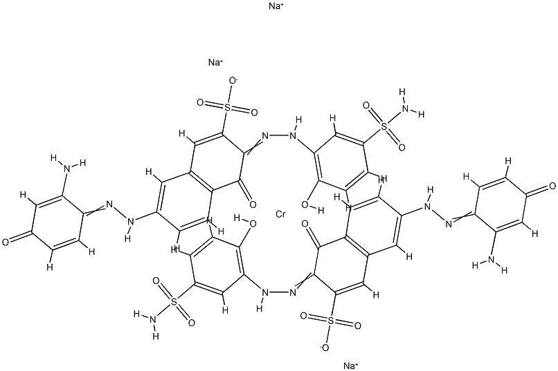 Chromate(3-), bis7-(aminohydroxyphenyl)azo-3-5-(aminosulfonyl)-2-(hydroxy-.kappa.O)phenylazo-.kappa.N1-4-(hydroxy-.kappa.O)-2-naphthalenesulfonato(3-)-, trisodium 结构式