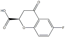 (2R)-6-氟-3,4-二氢-4-氧代-2H-1-苯并吡喃-2-甲酸,(2R)-6-FLUORO-3,4-DIHYDRO-4-OXO-2H-1-BENZOPYRAN-2-CARBOXYLIC ACID 结构式